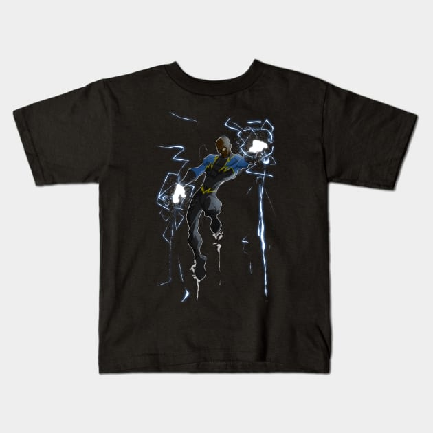 Black Lightning Kids T-Shirt by Chinoutu007